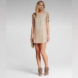 J.O.A. Women Dresses Mini, tunic style with small sequin squares size M